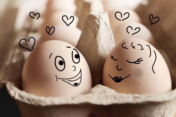 Huevos enamorados
 - Foto, Imagen