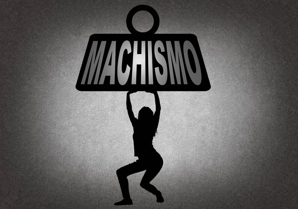 Γυναίκα που φέρει το βάρος της machismo - Φωτογραφία, εικόνα