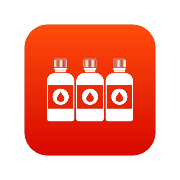 Printer inkt flessen pictogram digitale rood - Vector, afbeelding