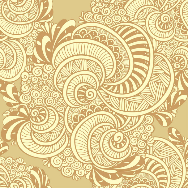 Resumen Zen enredo Zen doodle patrón inconsútil marino de conchas beige para paquete de ropa de decoración o para imprimir y otros
 - Vector, Imagen