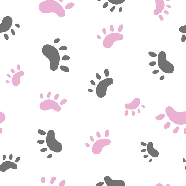 Set di zampe feline. texture senza soluzione di continuità, sfondo creativo per de
 - Vettoriali, immagini
