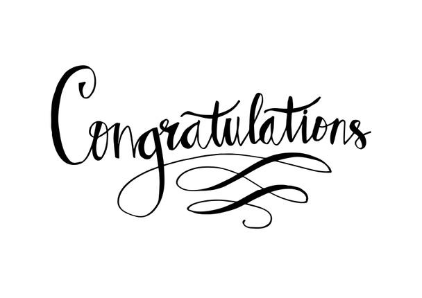 Congratulations card. Hand lettering calligraphy. - Photo, Image