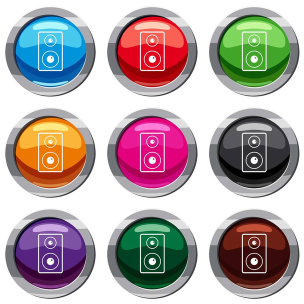 Subwoofer set 9 collection - Vector, Image