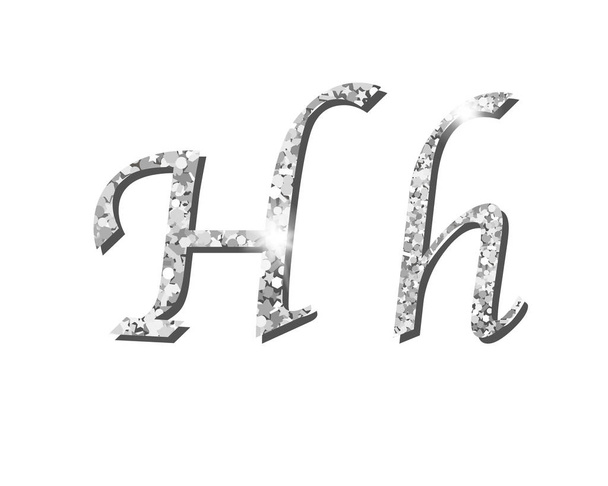 Shinning prata luxo tipográfico alfabeto texto palavra fontes
 - Vetor, Imagem