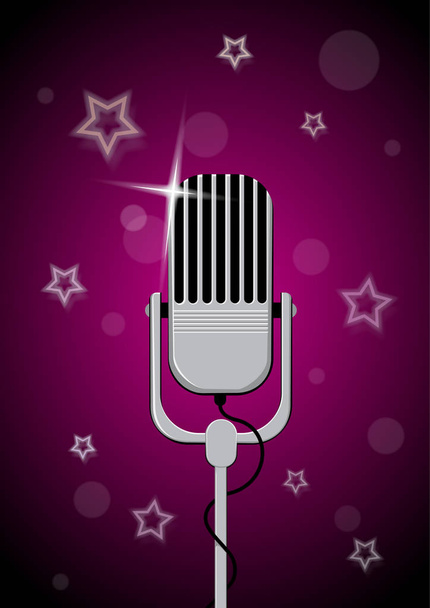 Microphone on a background of an abstract composition - Vector, Image