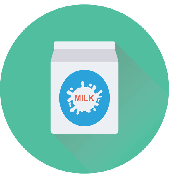 Milk Pack Flat Vector Icon - Διάνυσμα, εικόνα