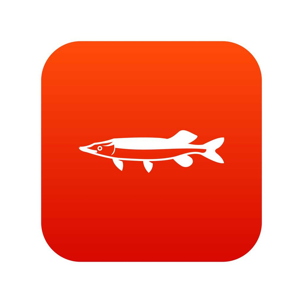 Saury icon digital red - Vector, Imagen