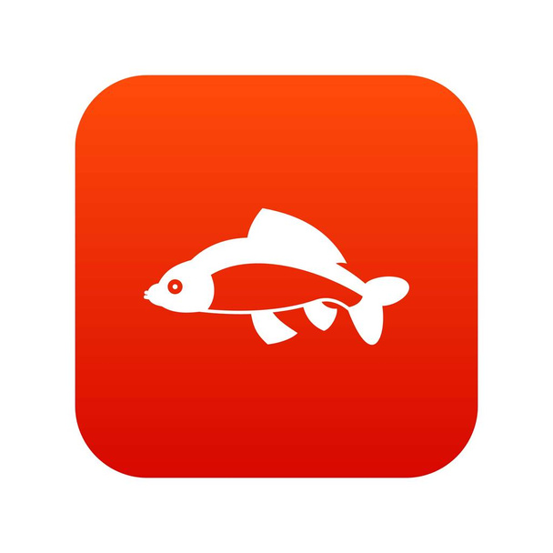 Fish icon digital red - Вектор,изображение