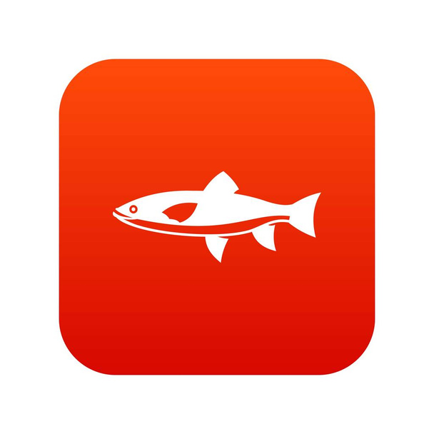 Fish icon digital red - Вектор, зображення
