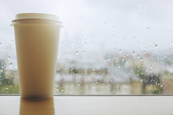 Take away coffee cup closeup - Foto, Imagen