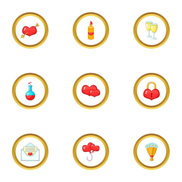 Surprise icons set, cartoon style - Vector, Image