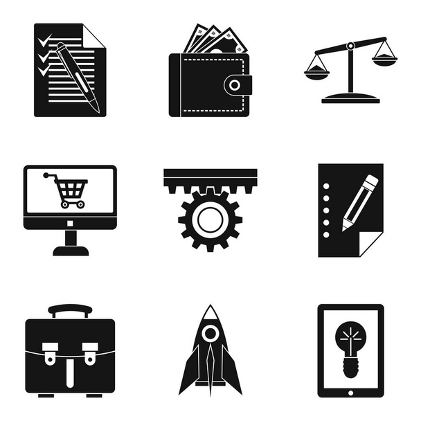Bureaucracy icons set, simple style - Vektör, Görsel