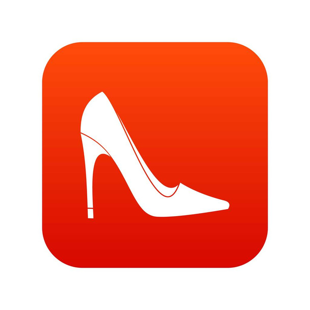 High heel shoe icon digital red - Vektor, Bild