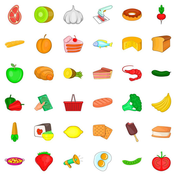 Cookie icons set, cartoon style - Vector, Image