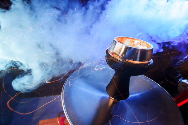 Shisha hookah with red hot coals - Fotó, kép