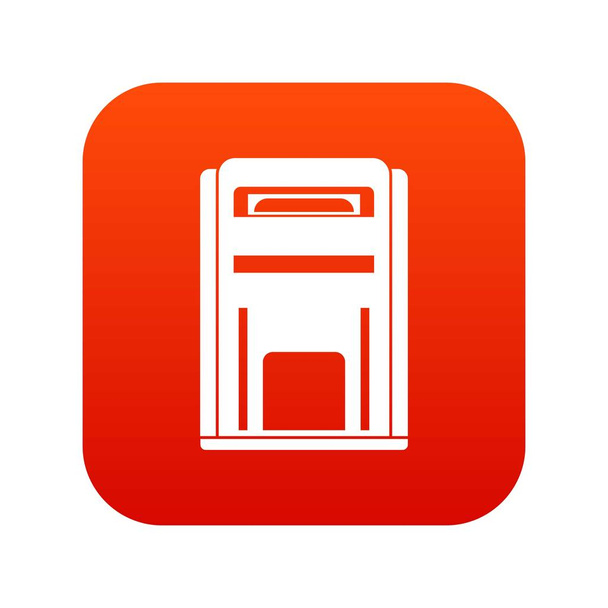 Square post box icon digital red - Vector, Imagen