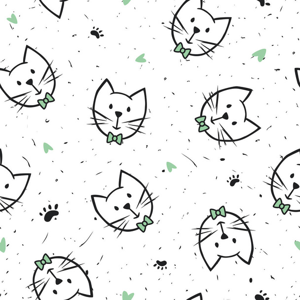 Texture transparente avec des chats drôles et mignons. Contexte festif pour p
 - Vecteur, image