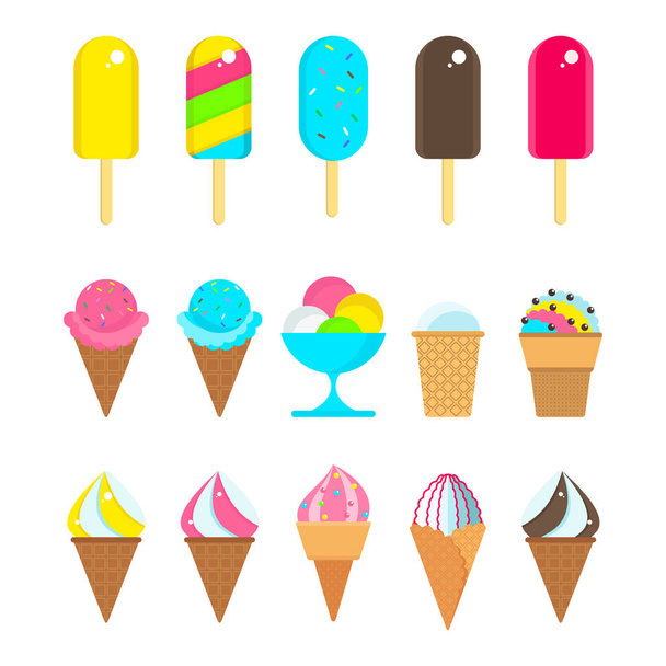 set of ice cream - Vector, imagen