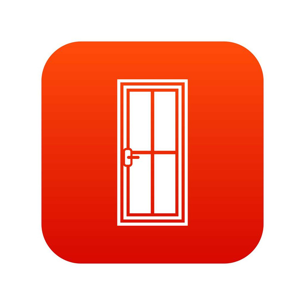 Glass door icon digital red - Vektör, Görsel