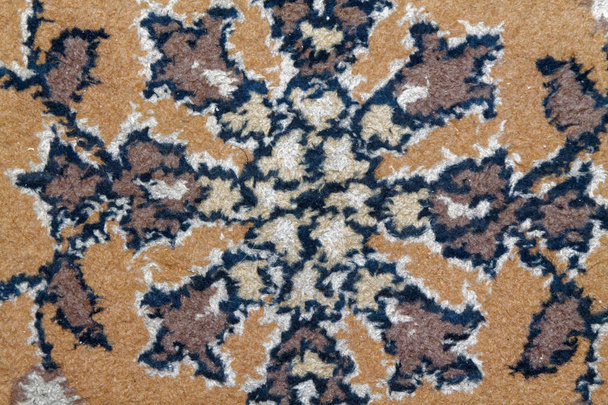 Περσικό χαλί υφή, αφηρημένη μακροεντολή στολίδι. Μέσης Ανατολής παραδοσιακό ύφασμα ταπήτων φόντο - Φωτογραφία, εικόνα