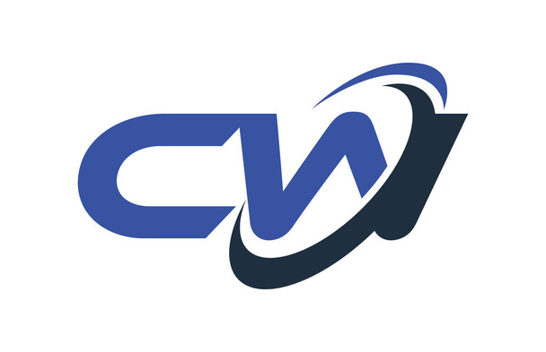 Logo Swoosh Ellipse Blue Letter Vector Concept Stock Vector by