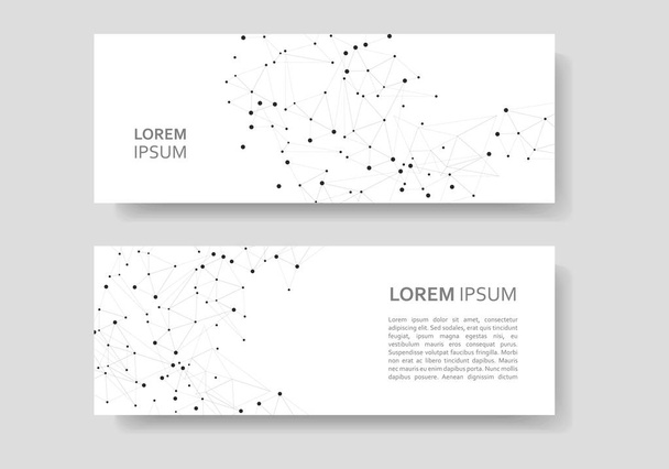 Vector business cards cover design. Templates with geometric polygonal connection for business covers, banners, advertising - Vector, Image