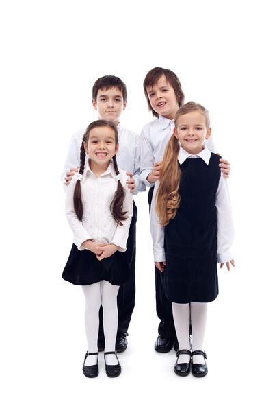 Group of happy and well groomed kids - isolated - Foto, Bild
