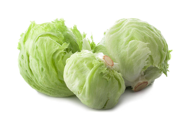 Green Iceberg lettuce on White Background - Foto, Bild