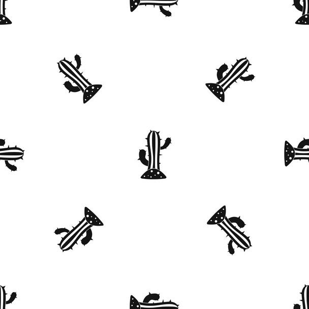 Cactus pattern seamless black - Vetor, Imagem