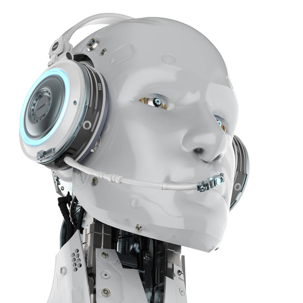 ρομπότ φορούν ακουστικά - Φωτογραφία, εικόνα