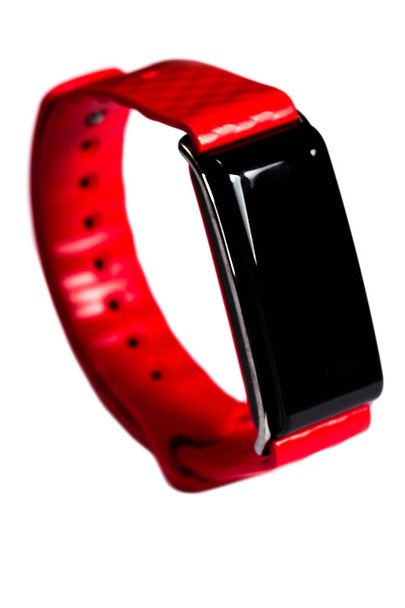 Red stilysh modern wristwatch isolated on a white background - Foto, Imagen