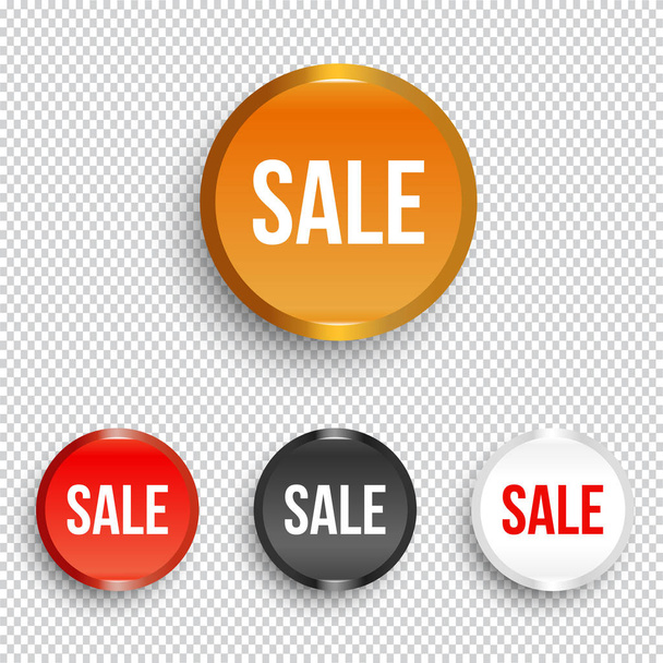 SALE circle banners on transparent background.  - Vector, afbeelding