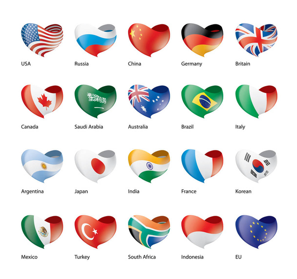 vector set of flags of the G20 - Vector, Image