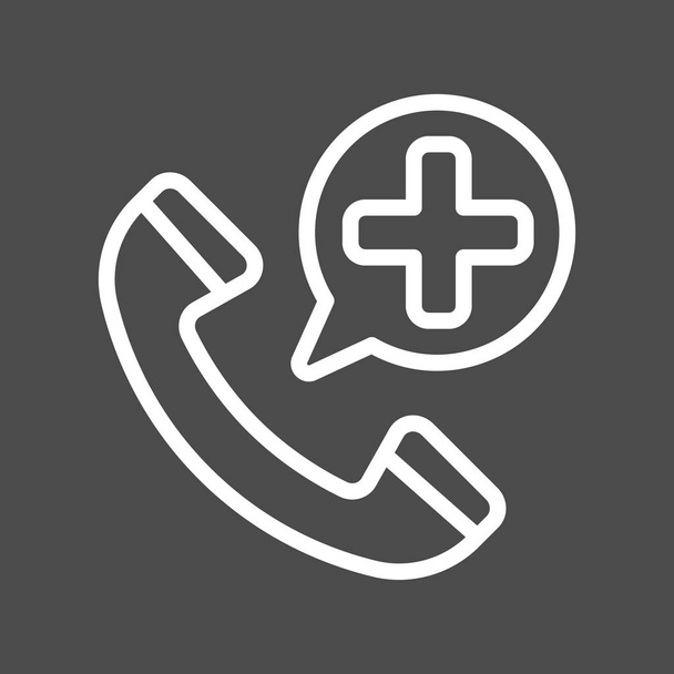 Icône de contour remplie d'appels d'urgence, médecine et soins de santé, graphiques vectoriels de signe de soutien médical, un motif de ligne blanche sur un fond gris, eps 8
 - Vecteur, image