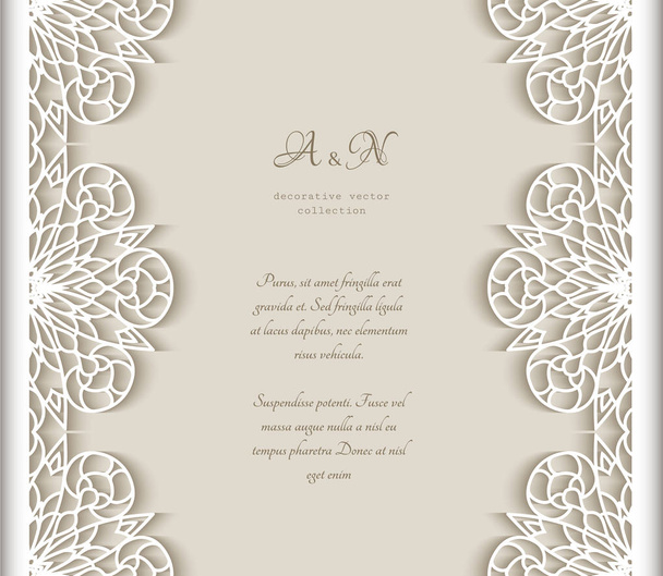 Vector frame with cutout lace borders - Vector, Image