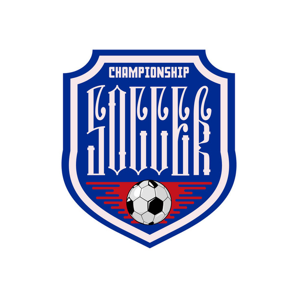 Futebol - conceito de bandeira, ligadura de inscrição, com bola de futebol. As cartas são de estilo russo
. - Vetor, Imagem
