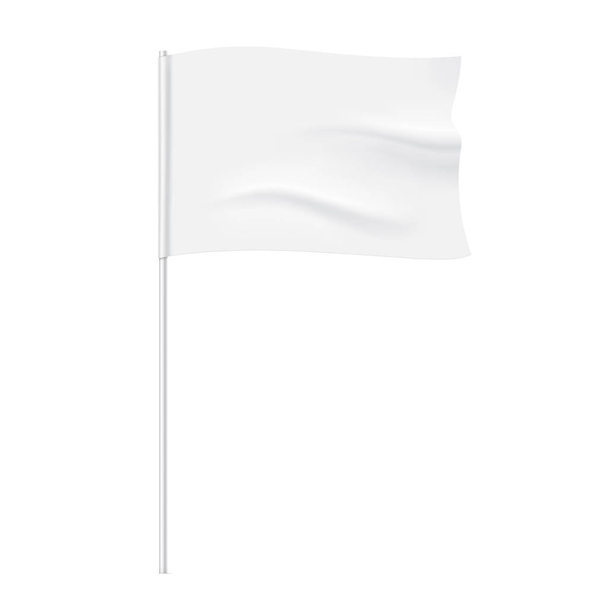 Waving white flag template. - Vector, Image