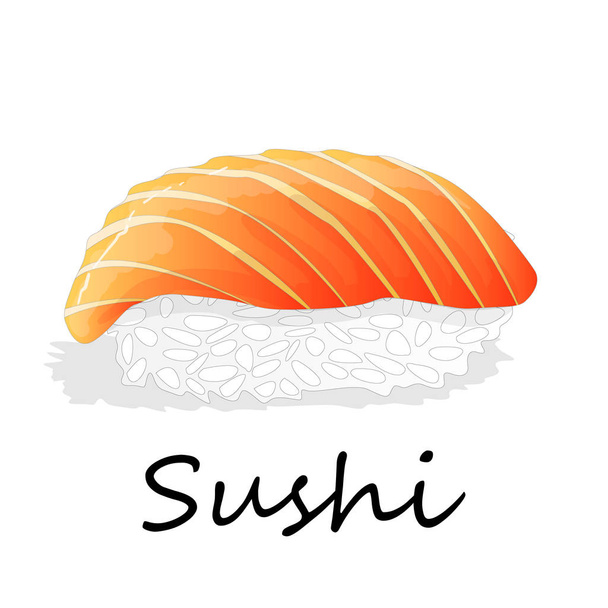 白い背景の上にぎり寿司イラスト - ベクター画像