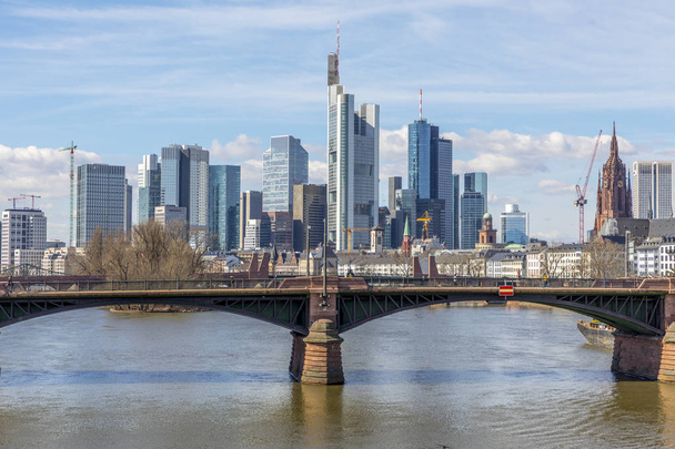 skyline of Frankfurt with river Main - Фото, изображение