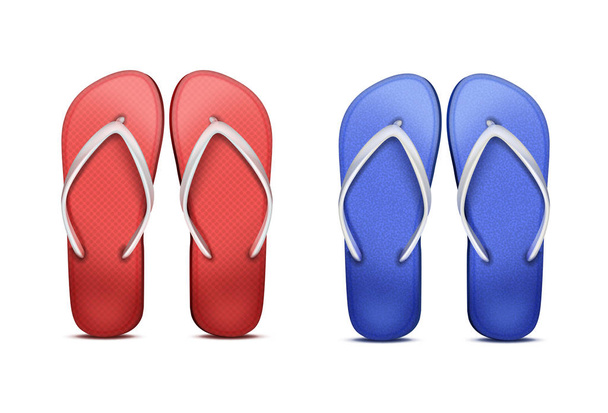 Twee paar slippers - Vector, afbeelding