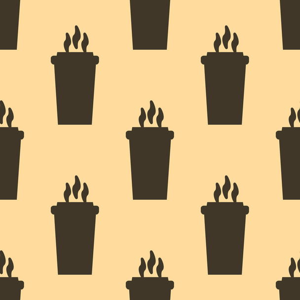vector seamless coffee cup pattern falt style illustration - ベクター画像