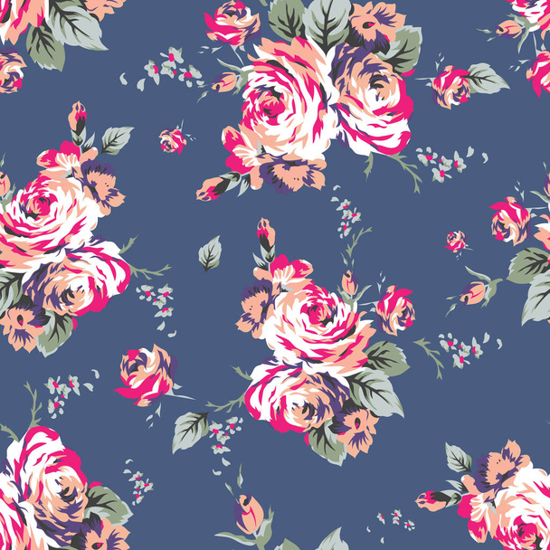 Shabby chic vintage roses seamless pattern - Vektor, obrázek