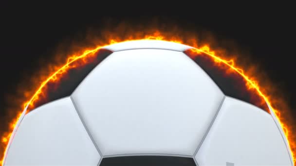 Ρεαλιστικό ποδόσφαιρο μπάλα με illumiantion σε μαύρο, στοιχείο για το σχεδιασμό, 3d rendering - Πλάνα, βίντεο