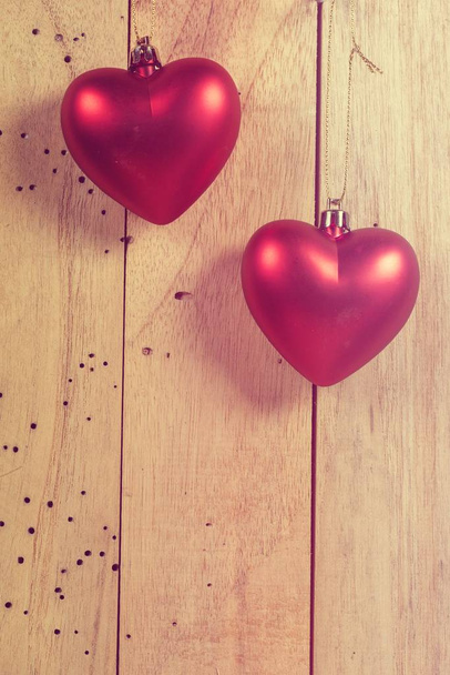 abstract background of Valentine Day with Heart Shape, vintage filter image - Photo, Image