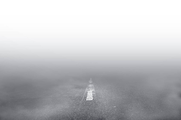 Road with fog in the morning - Photo, Image
