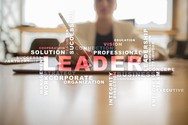 Leader. Leadership. Teambuilding. Business concept. Words cloud. - Φωτογραφία, εικόνα