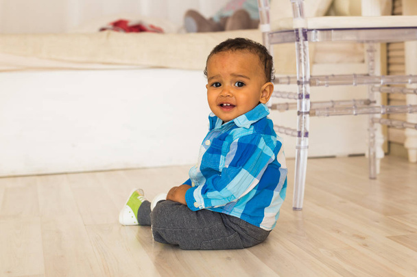 Cute happy mixed race baby boy portrait - Photo, Image