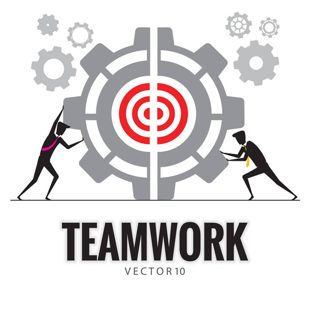 Zakelijke teamwerk, zakenman silhouet, Business Concept vector 10 - Vector, afbeelding