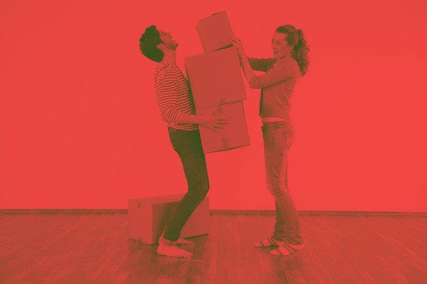 happy Young couple moving in new house - 写真・画像