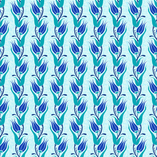 Decorative tulips seamless pattern - Vecteur, image